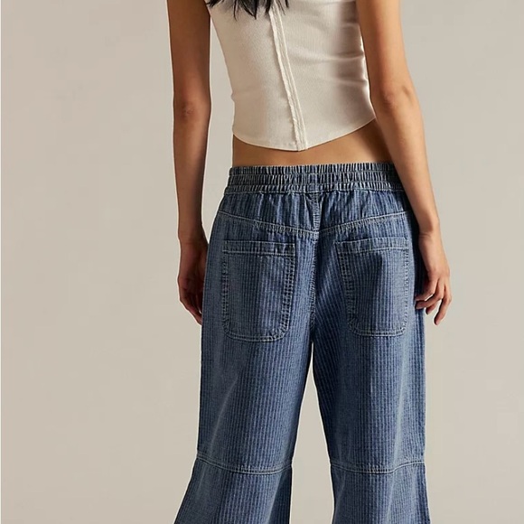 We The Free Navy Striped Parachute Jeans - Picture 7 of 7